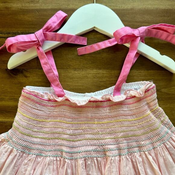 Well Dressed Wolf Rainbow Pink Alice Tunic Smocked Sleeveless Straps Dress 18M - Picture 3 of 8